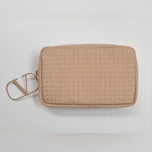 Valentino V Logo Studded Cream Mini Clutch Pouch Bag NWT
